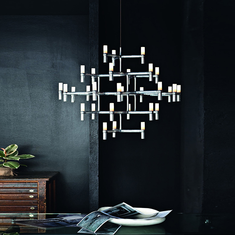 Villa Picking Air Building Mid-floor Living Room Modern Simple Loft Compound Building Hollow Crown Italian Lights