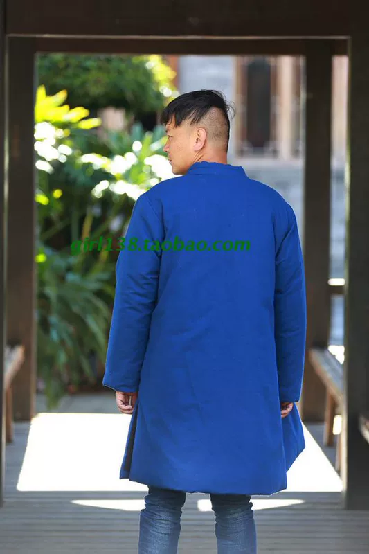 [300 ba cái] Áo khoác độn ngực ngắn hai lớp phong cách Trung Quốc Áo khoác độn cổ điển cà vạt nhuộm màu quốc gia Áo khoác độn nam và nữ - Bông