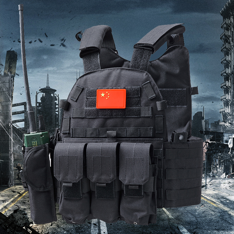 6094 Tactical Vest Preparation Material Lightweight Black Combat Vest Individual Soldier Carrying Traveling Gear Insert Protective Equipment