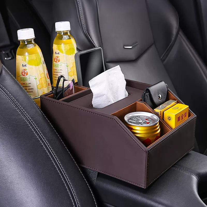 Storage box for auto, wipes, universal glass holder