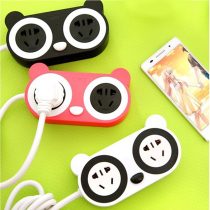 Home creative socket with usb cartoon cute small socket with switch terminal block row plug mobile phone charger