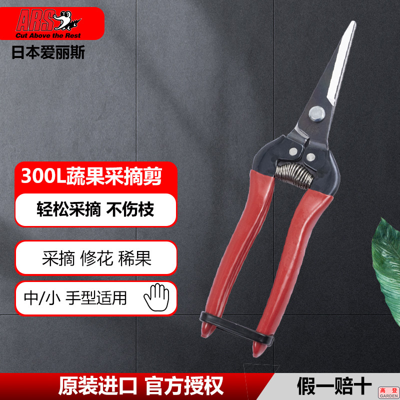 Japan Alice picking scissors ARS300L flower branch scissors household flower picking fruit scissors vegetable and fruit scissors thin flowers and rare fruit scissors