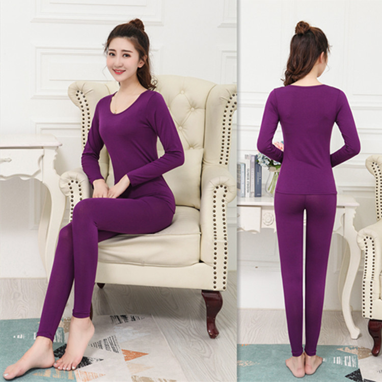 Mỏng Modale đồ lót womens lớn mã quần thân quần áo mùa thu mùa thu nóng bottomwarm ấm Womens thiết lập quần áo yoga màu rắn