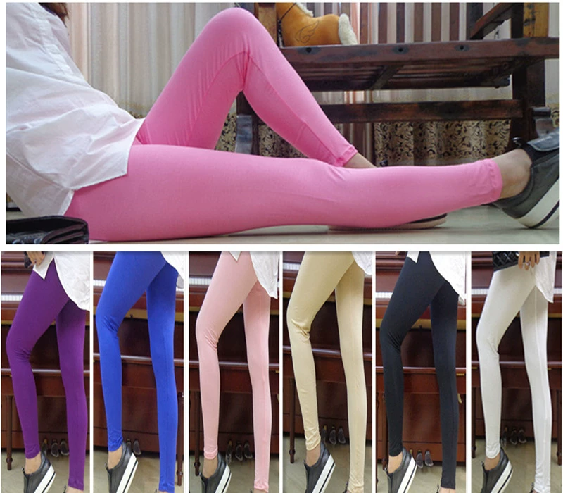 Quần mỏng ấm áp của phụ nữ mùa thu, quần cắt kiểu modal, quần legging siêu co giãn cỡ lớn tất cả các trận đấu, quần tây nữ trơn màu - Quần nóng lên