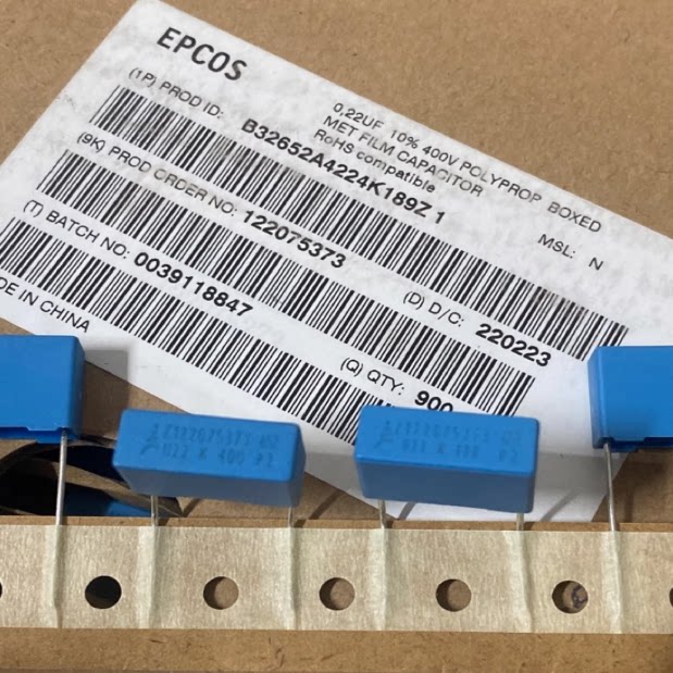 Пленочный конденсатор B32652A4224K 400V224EPCOS импортированный 400V0.22UF P=15 мм Изображение 1