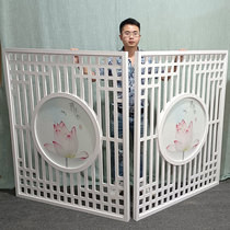 PVC hollow carved board European style lattice ceiling wood plastic board Living room background wall density board entrance partition screen