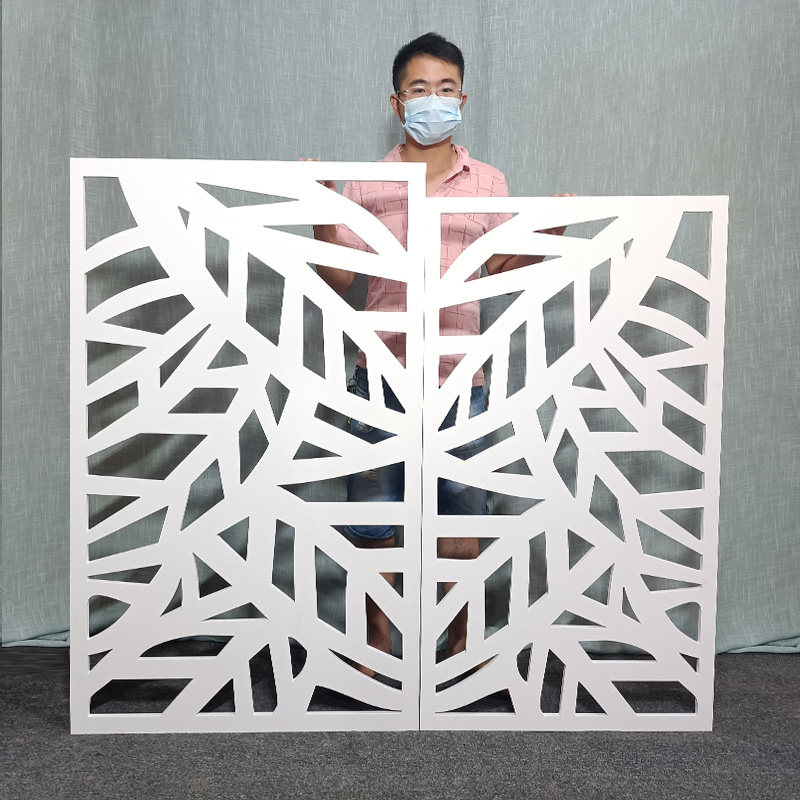 Wood carving through flower carving board hollow hanging ceiling lattice ceiling living room PVC wood plastic board aisle corridor porch shape