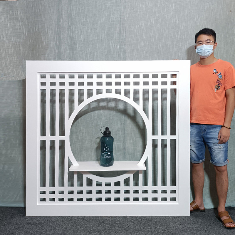 PVC hollow carved board European-style lattice suspended ceiling wood-plastic board living room MDF porch background wall screen partition