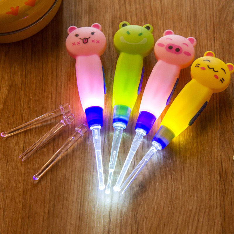Children Shine out ears Divine Instrumental Baby Ear Poop Cleaner Ear Pickpocketing with lamp Adult Ear Tools Dig ear spoons