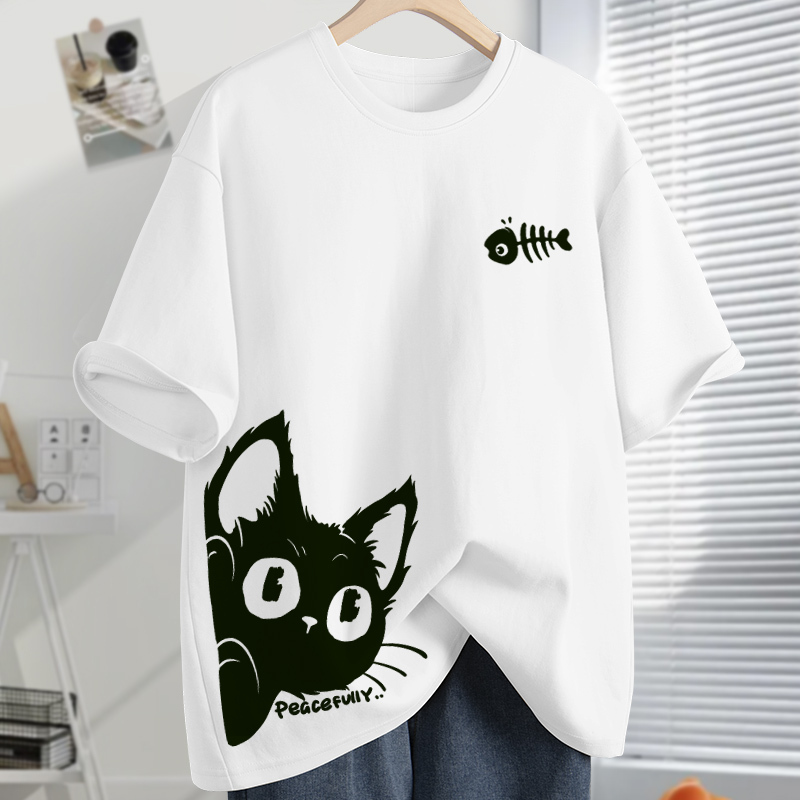 White Pure Cotton Short-Sleeve T-Shirt for Men, 2026 New Summer Thin Half-Sleeve Top, Men's Summer Pullover T-Shirt