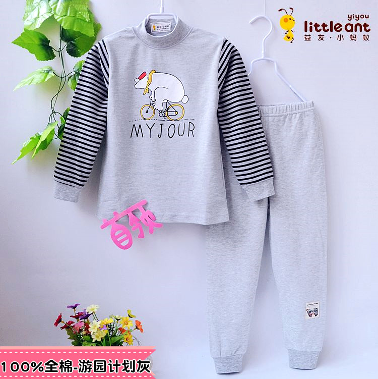 Miễn phí bài nhỏ đồ lót trẻ em thiết lập mùa xuân và mùa thu cotton tinh khiết bé bé mùa thu quần áo nhà đồ ngủ quần áo bộ đồ lót trẻ em xuân hè