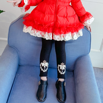 3 girls plus velvet padded leggings 4 autumn and winter 5 high waist 6 children 7 wear 8-year-old love baby pants winter