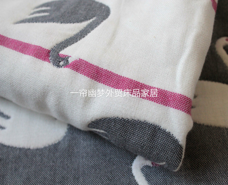 Miễn phí vận chuyển gạc dày sợi, nhuộm bông jacquard Sáu thiên nga điều hòa không khí giải trí chăn mền đều là phòng không huỳnh quang - Ném / Chăn chăn lông cừu nhập khẩu