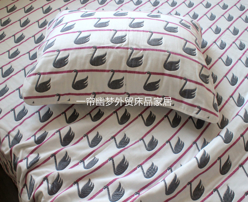 Miễn phí vận chuyển gạc dày sợi, nhuộm bông jacquard Sáu thiên nga điều hòa không khí giải trí chăn mền đều là phòng không huỳnh quang - Ném / Chăn chăn lông cừu nhập khẩu