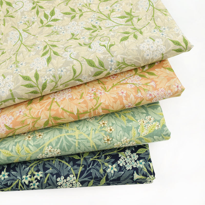 Japan imports UK name painting joint series Morris Four colors Jasmine Flower 20 pure cotton cloth elegant retro-Taobao