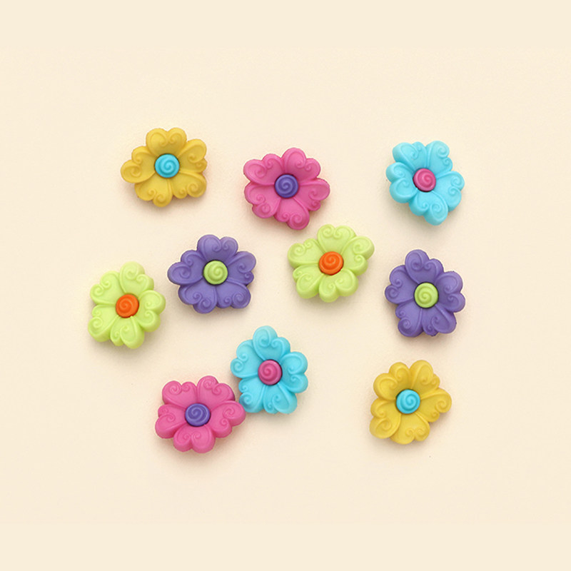 US Import Buttons PRESSUP RESIN CREATIVE FASHION CLOTHING HANDMADE DIY MINI Colourful Flowers