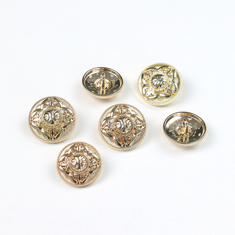 Hollowed-out retro round metal buckle fabric top, garment buckle, overcoat, sewing buckle, button, versatile leather jacket accessory