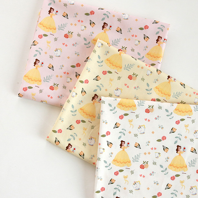 South Korea imported fabric cottonvill clothing bag children's clothing fabric Belle Princess cotton cloth 20 fabrics