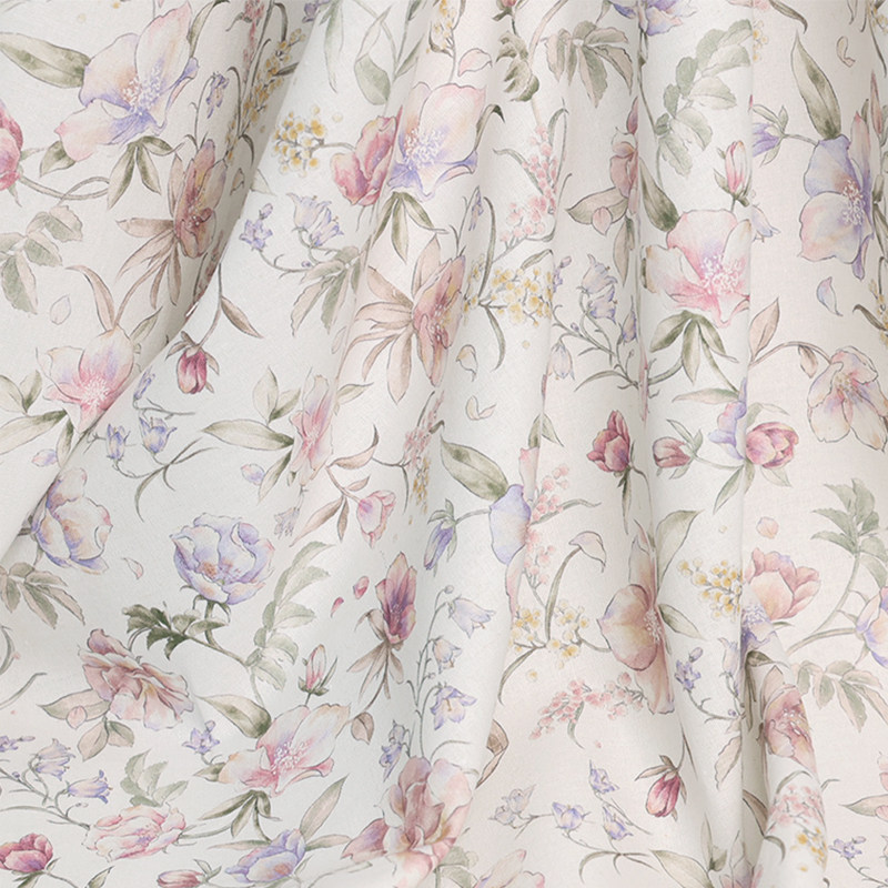 South Korea Nesshome fabric clothing small objects fabric handmade fabric with fresh and elegant plant printing and dyeing cotton numb