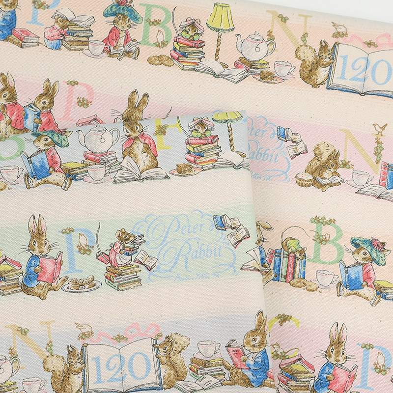 Japan imports Peter Rabbit illustrated book 120 Anniversary of Oxford Cotton Fresh Cartoon Handmade DIY Clothing Fabric-Taobao