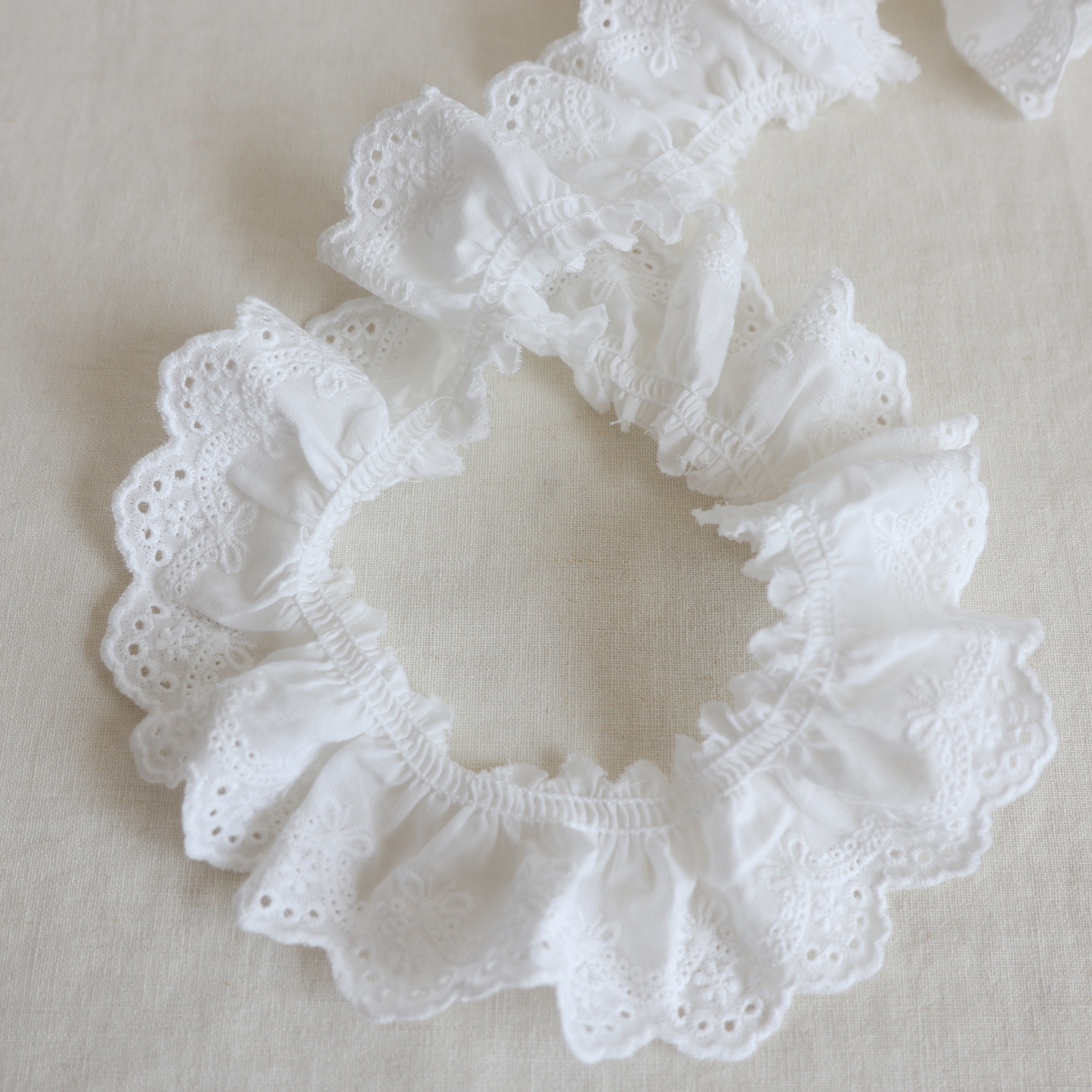 Korea imported cotton embroidery lace lace decorative accessories pear shape flower baby clothes accessories DIY handmade 5cm wide white