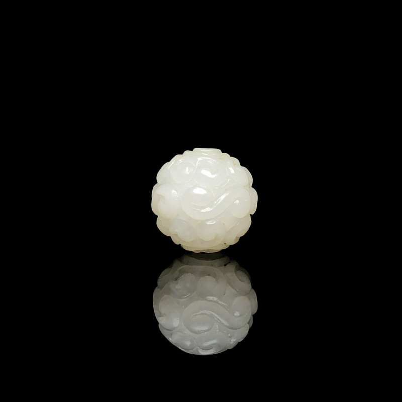 Ancient jade ancient jade antique collection Ming and Qing jade Ancient Play and Tian Yufight Han Gao Ancient jade Striped Cloud-shaped Round Pearl Single-Pearl