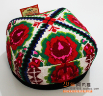 Xinjiang ethnic dance womens ethnic group dance performance hat Rose flower to be put on machine embroidered national flower hat stage props