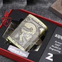 18 years old shop Pig Zippo armor bronze bronze four-faced punk skull 29268