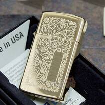 18 years old shop Pig Zippo double-sided fiber narrow machine brass Venetian 1652B