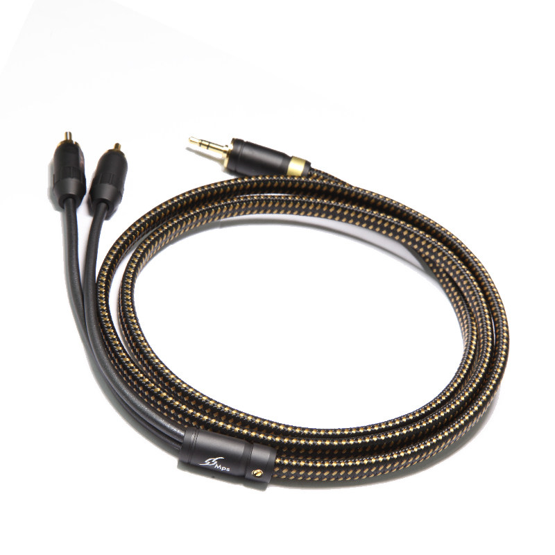 Taiwan MPS X9 single crystal copper 6N silver plated mobile phone computer 3 5mm one-dimensional two - dimensional RCA double lotus audio signal line