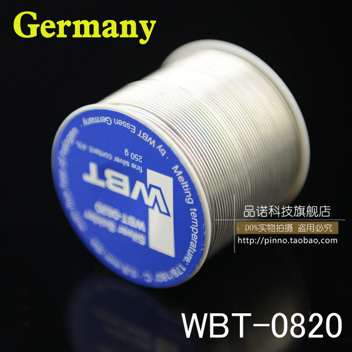 Dulanrd Germany WBT-0820 imports silver welded wire containing silver 4% DIY sound signal line special silver tin