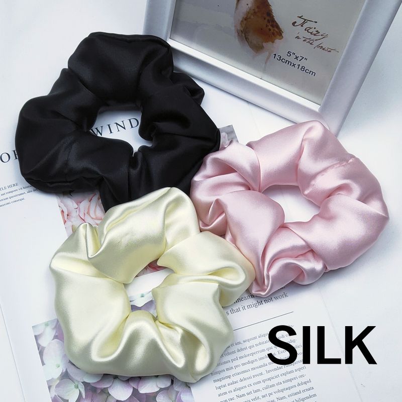 Heavy silk hair ring silk mulberry silk large intestine circle Korea tsang maruzi head satin French vintage head flower hair rope women