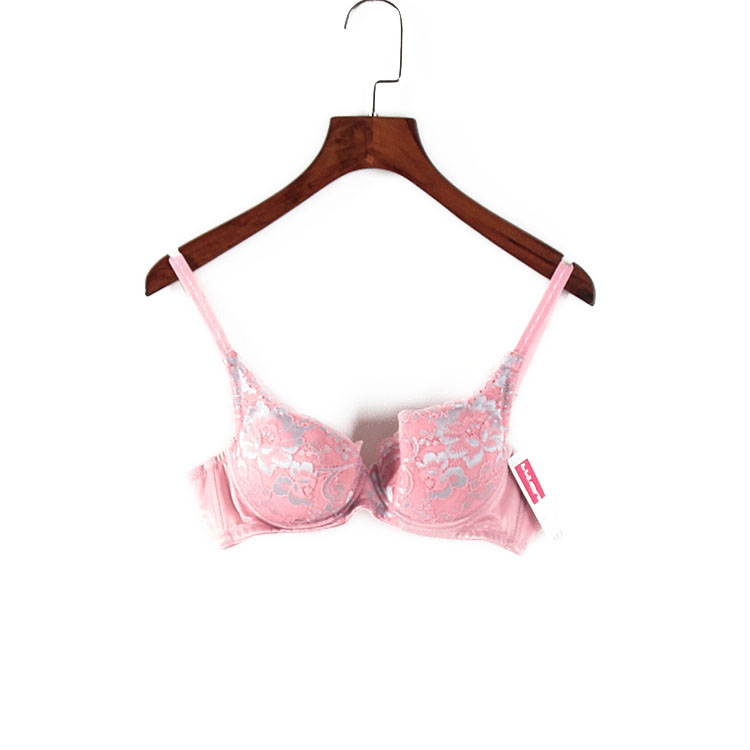 Think series new counter withdrawal cabinet Pink lace gathered sexy bra 14595