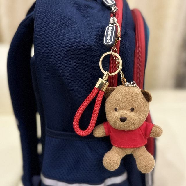 Teddy bear keychain backpack pendant bear diy custom logo doll printed name birthday graduation gift