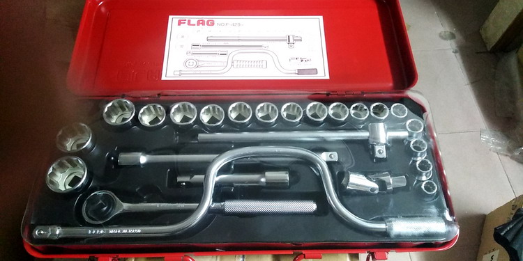 Original dress Japanese flag FLAG F-425M male system F-425S English made 12 corner sleeve wrench 1 2 25 pieces