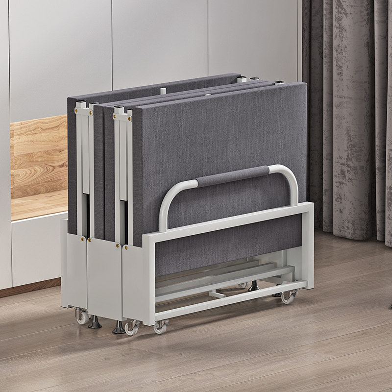 Black bat folding bed office single bed adult simple bed portable nap nap bed household sponge bed