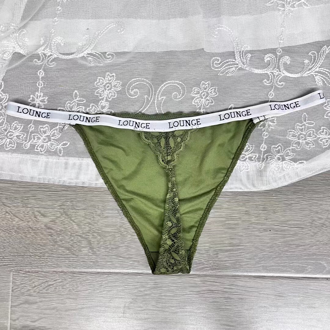 Стринги Женские 小众轻奢lounge四色蕾丝logo小宽边一根线性感丁字裤半包女内裤 OTHER