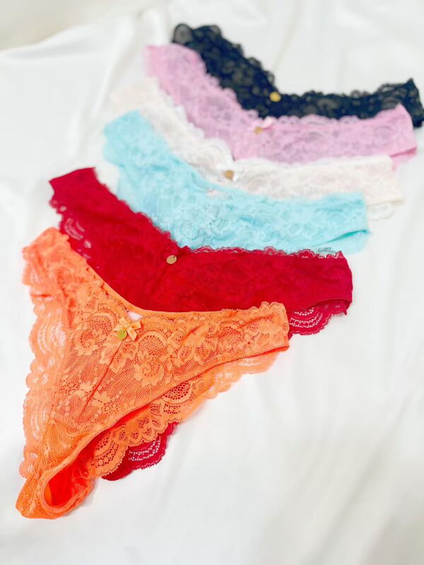 British Style Sweetism Boux Unbranded Lace Hollow Breathable Sexy Multi-Color Panties Large Size Half-Coverage Briefs