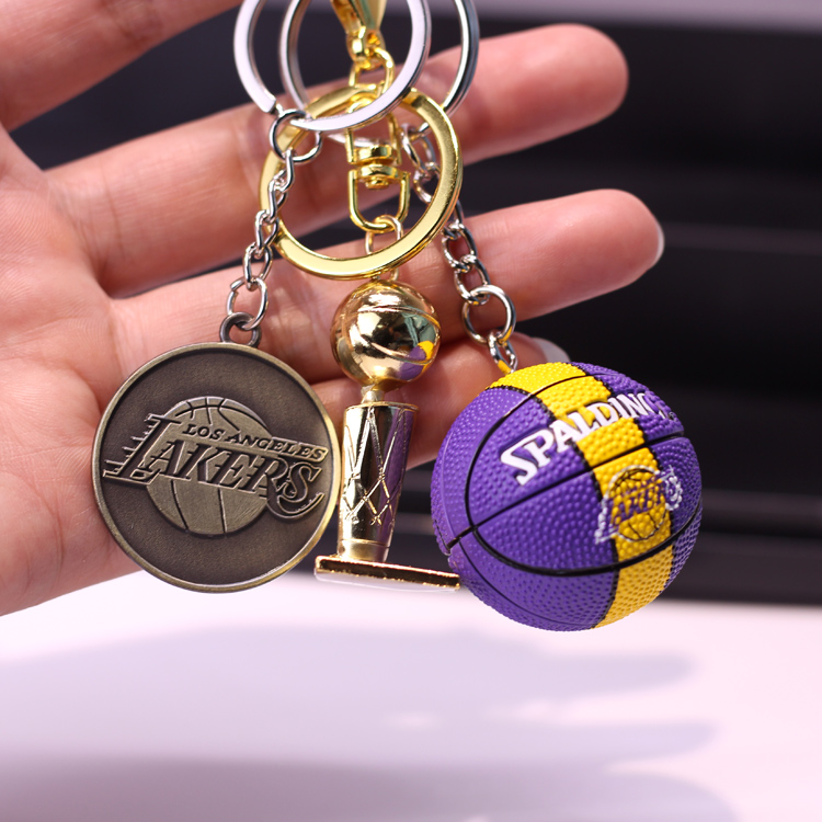 NBA Champion Metal Trophy Pendant Warriors Rocket Lake Man Thunderbolt Bull Seltke Basketball Key Button