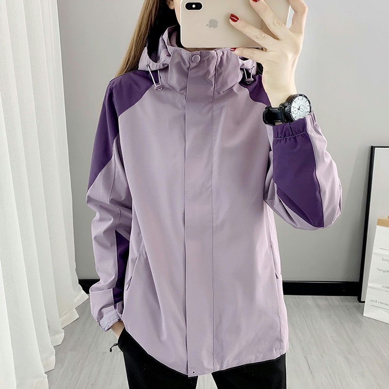 Clear Barn Three-in-one Submachine Clothing Woman Style Detachable Autumn Winter Plus Suede Thickened Windproof Waterproof Mountaineering Jacket Jacket