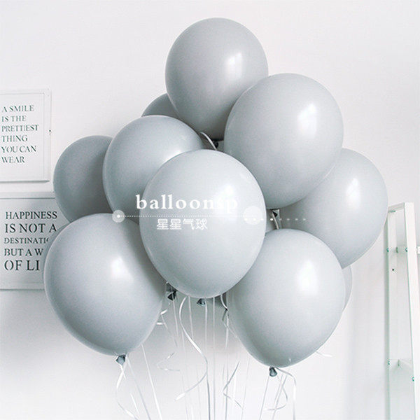 Grey Standard Color 12 Inch 30cm Round Latex Balloon Wedding Import Thickened Photo Birthday Decoration