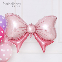 Bow aluminum foil balloon pink American imported female treasure 100 days decoration layout