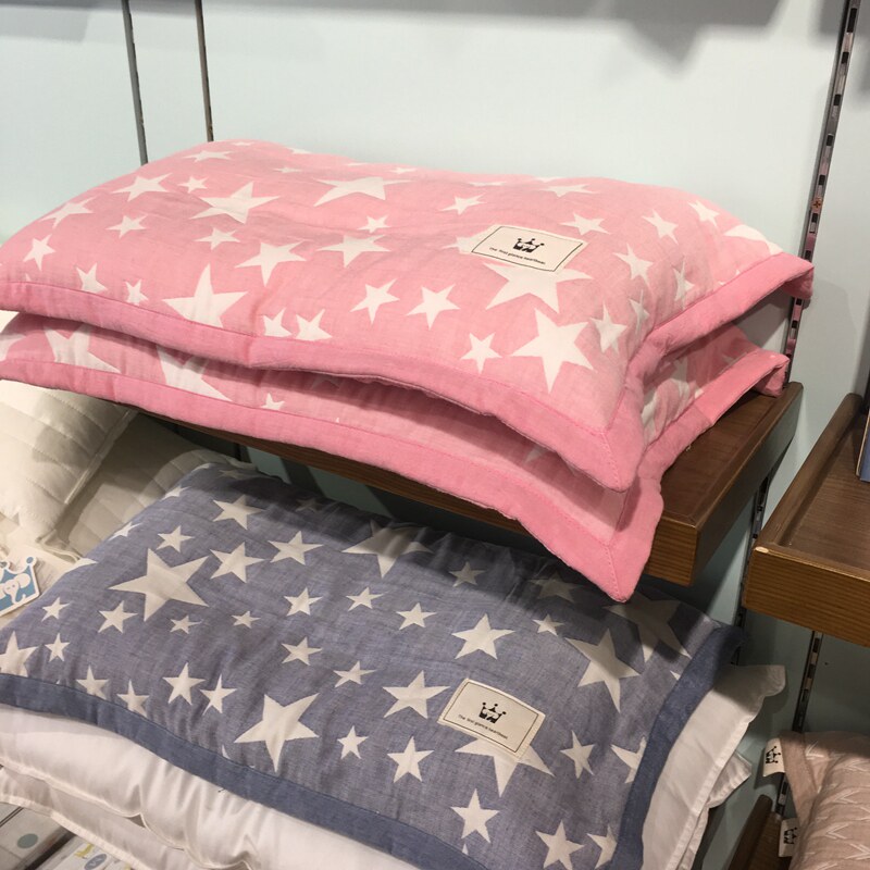 Sun-style minimalist all-cotton three-layer yarn washed cotton child pillowcase small size pillowcase star geometric streaks wrap