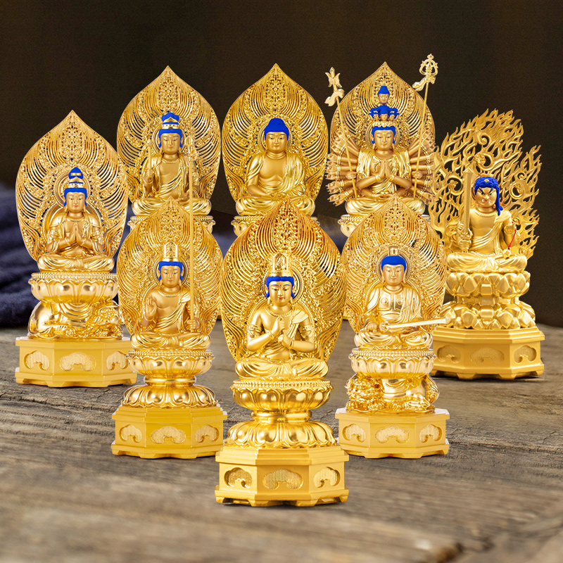 Amitabha Buddha, Manjushri Samantabhadra Bodhisattva, Immobilized King Ming Buddha Statue ornaments of the eight patron saints of the twelve Zodiac Signs of the Natal Buddha