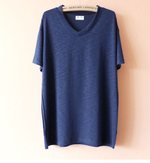 Có thể mặc đồ ngủ mùa hè nam bằng tre cotton cổ chữ V ngắn tay áo thun thể thao rộng rãi và áo sơ mi phục vụ tại nhà áo nam