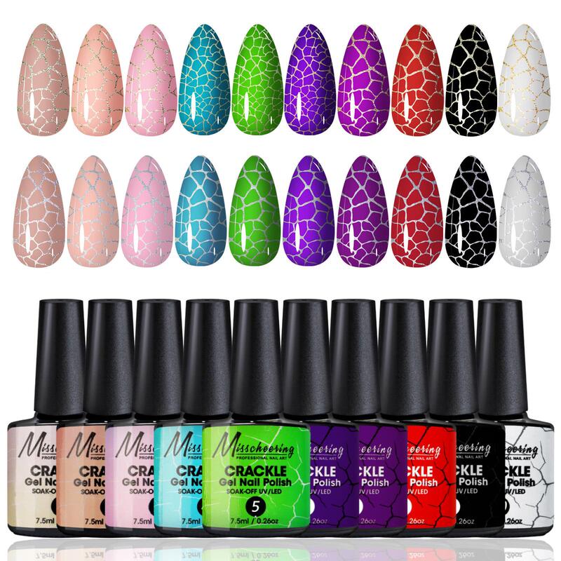Cross-Border Popular Nail Art Crackle Gel, Cracked Marble Pattern, Burst Uv Nail Polish Gel Set for Nail Salons