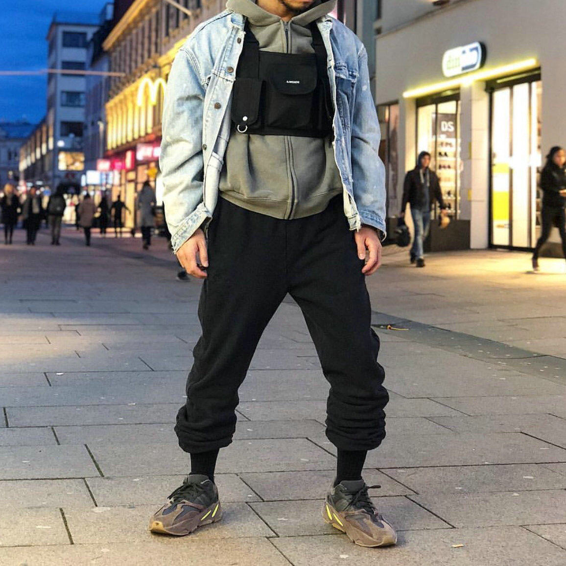 Текстура взрыв YEEZY SEASON 6 KANYE высокая улица земля цвет фонд мойка сделать старый брюки брюки 