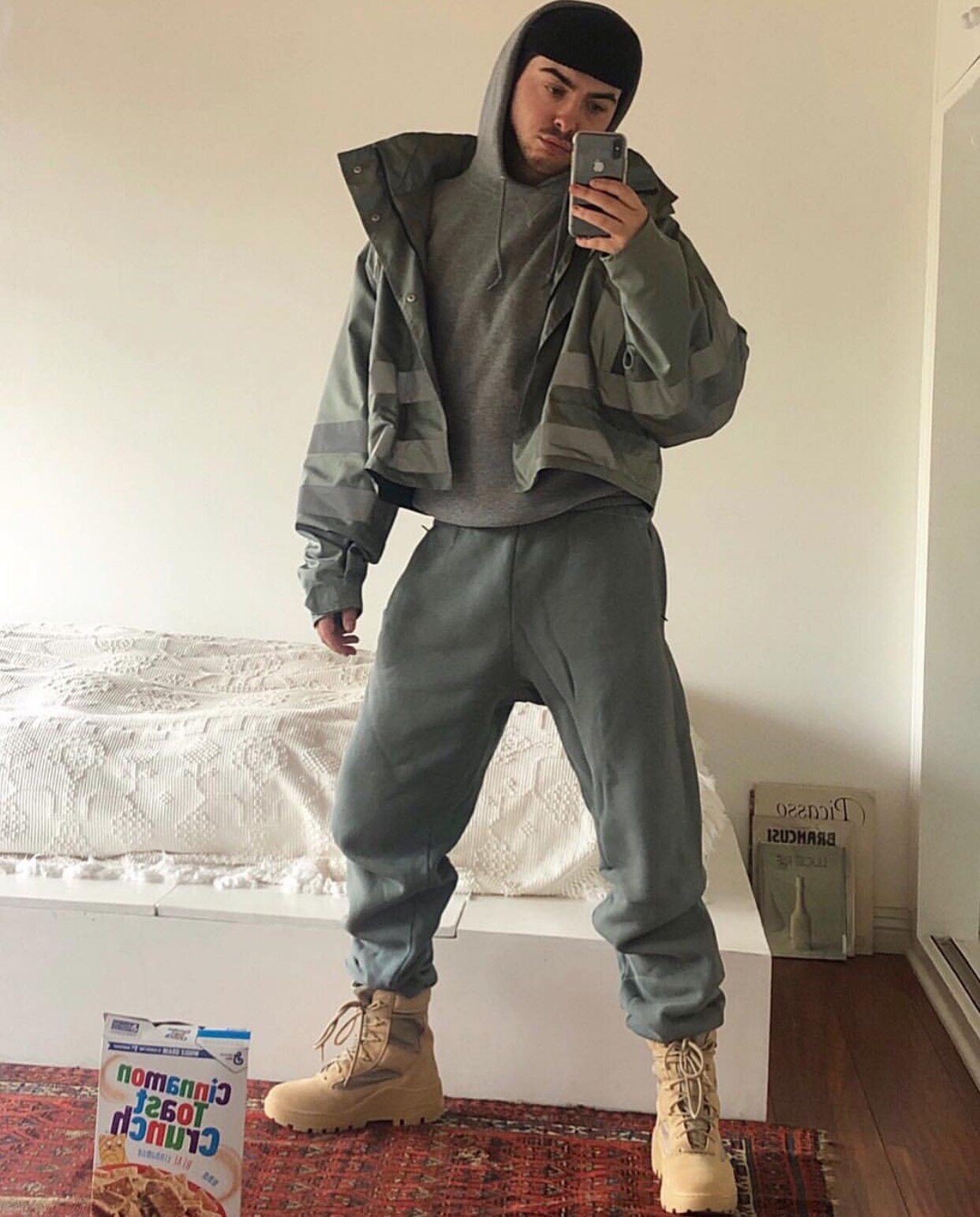 Текстура взрыв YEEZY SEASON 6 KANYE высокая улица земля цвет фонд мойка сделать старый брюки брюки 