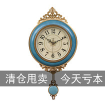 Ceramic metal silent wall clock Living room clock European Household clock American creative fashion wall decoration hanging watch