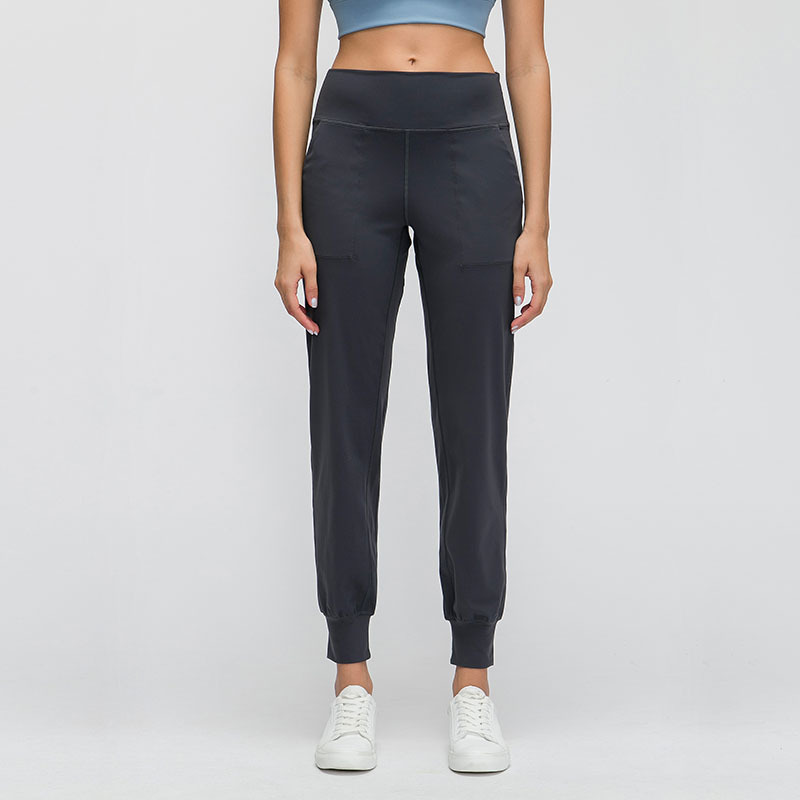 Foreign Trade Seamless Fabric Butt-Lifting Pocket Loose Yoga Nine-Point Pants for Women Running Fitness Casual Jogger Pants